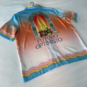 Casablanca ‘Futuro Optimisto’ Silk Short Sleeve Shirt | Size M | BNWT